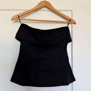 Babaton black linen tube top